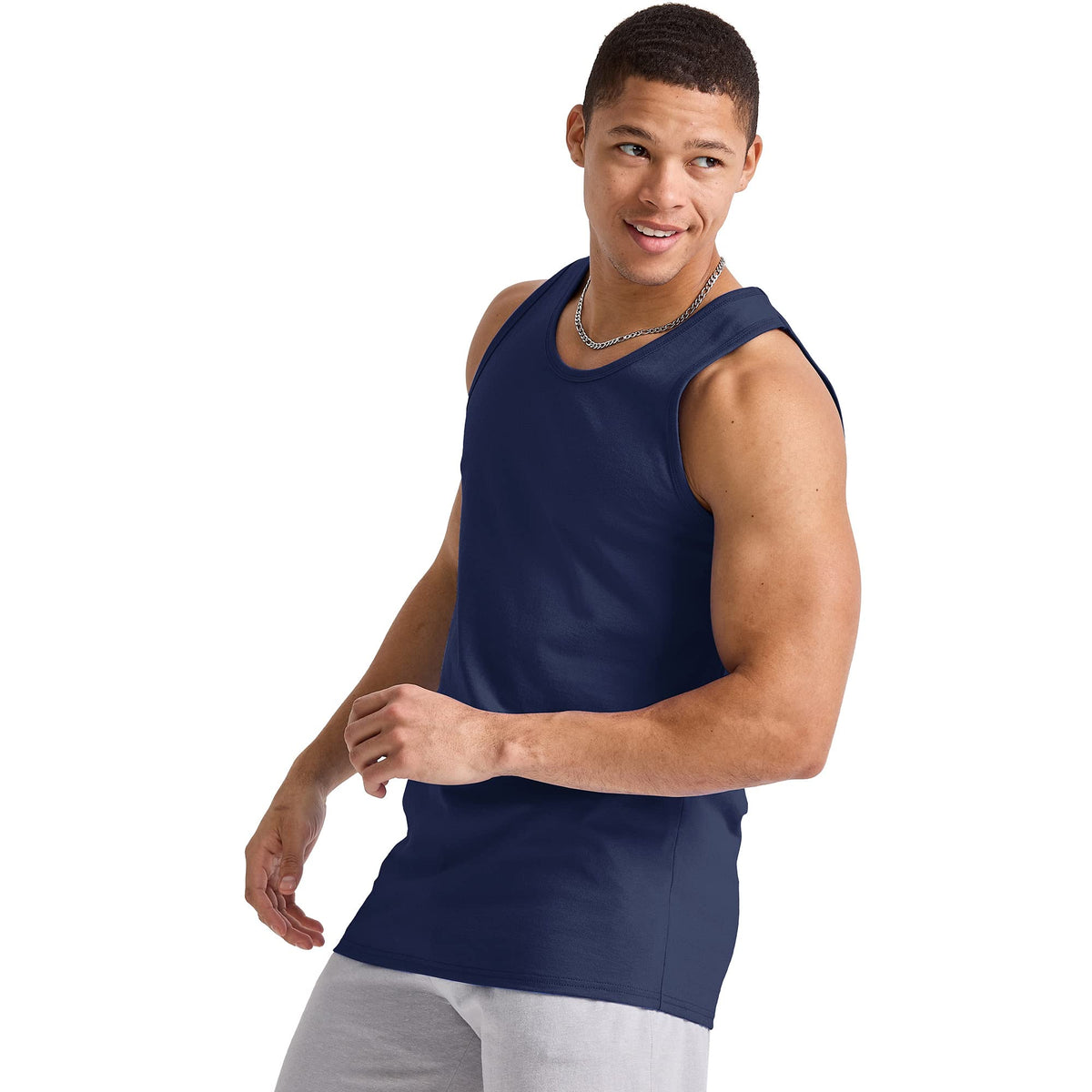 Hanes Men's Essentials Tank Top Pack, Midweight Cotton Tanks, Sleeveless Shirts, 3-Pack