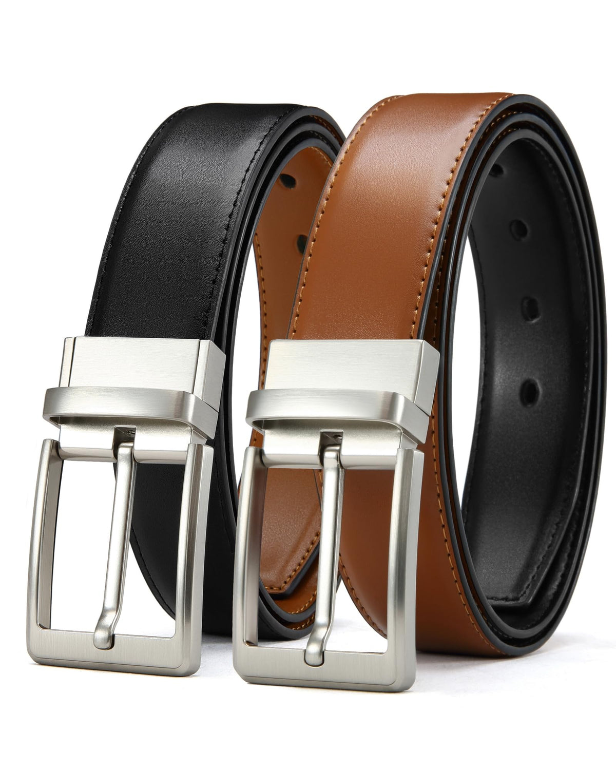 CHAOREN Men's Reversible 1.25-Inch Leather Dress Belt