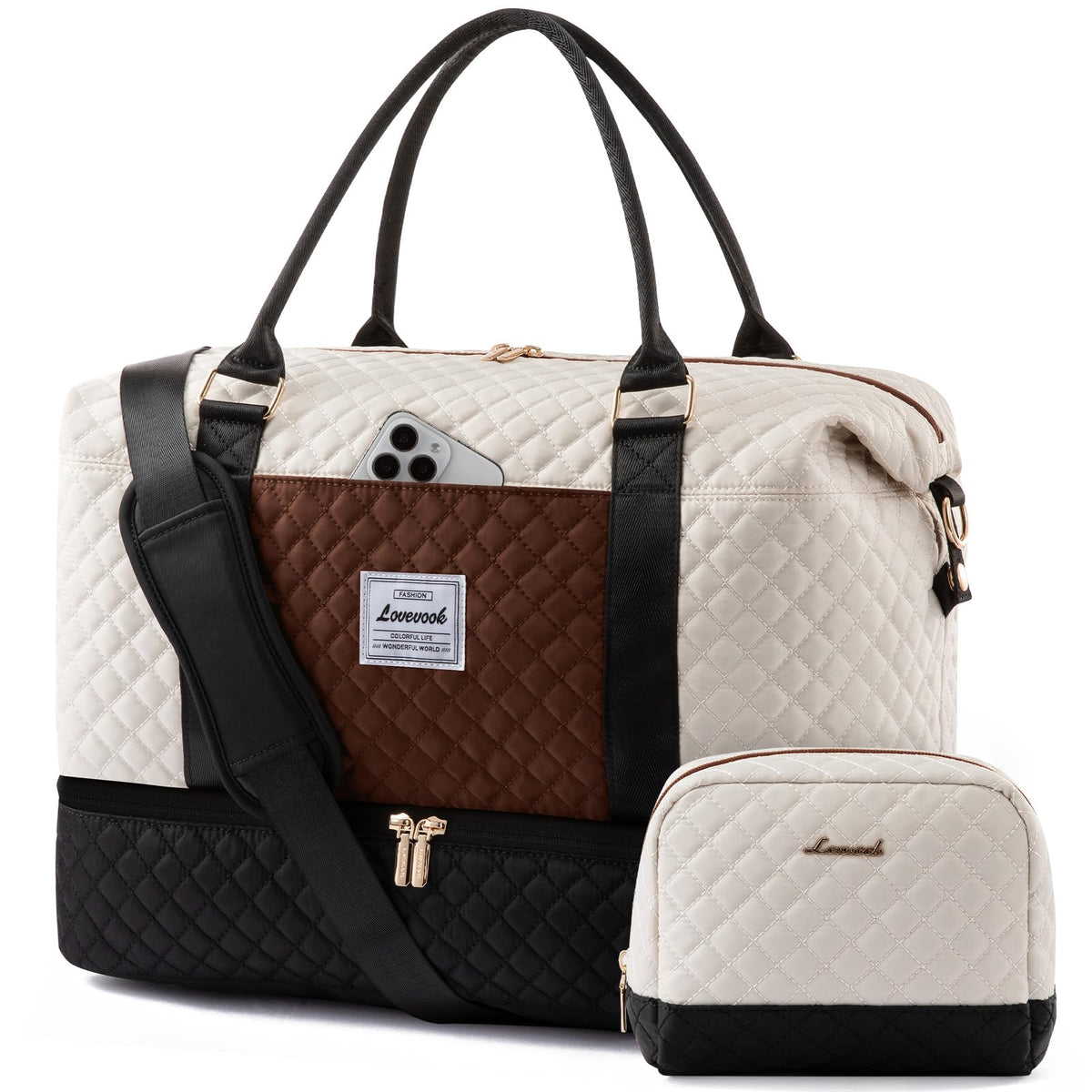 LOVEVOOK Women's Weekender Duffle Bag with Shoe Compartment