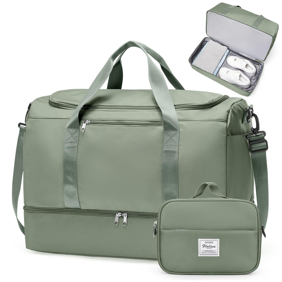 Large Carry-On Weekender Duffle Bag with Shoe Compartment