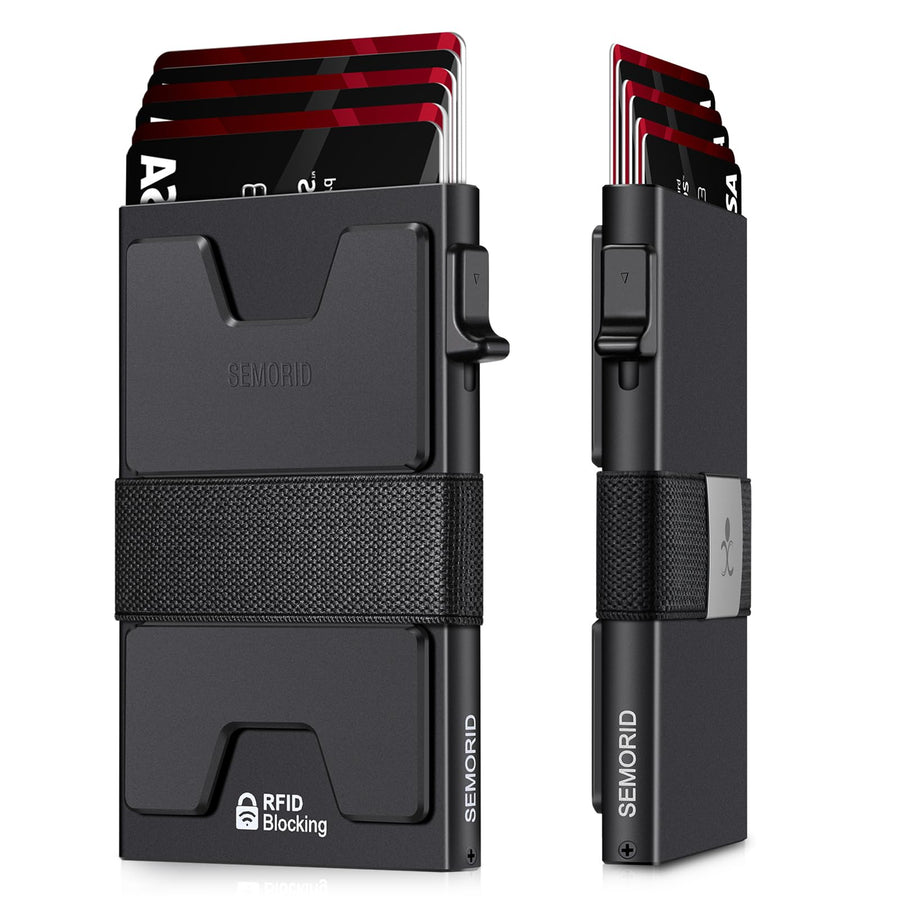 SEMORID Men's RFID Blocking Aluminum Pop-Up Wallet