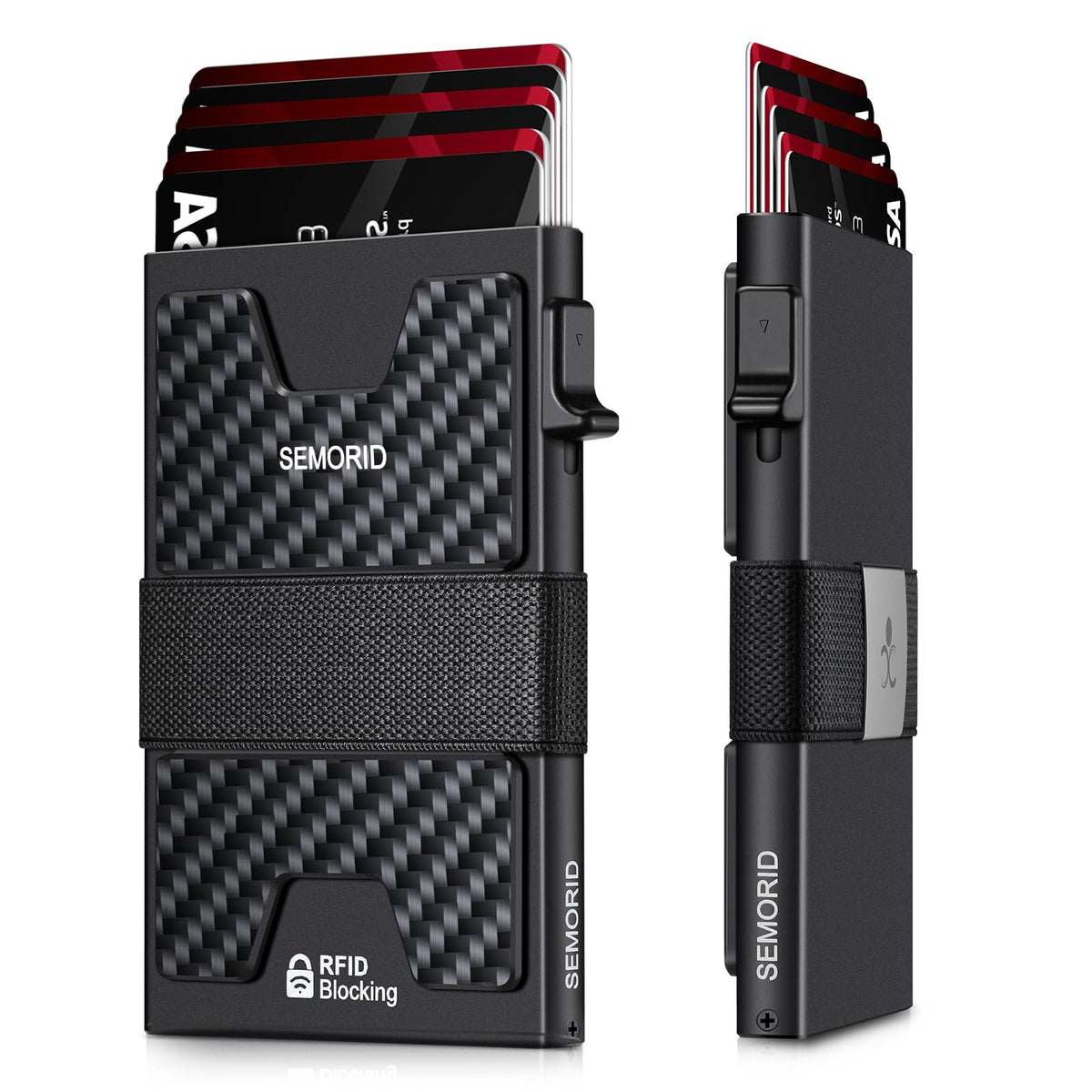 SEMORID Men's RFID Blocking Aluminum Pop-Up Wallet