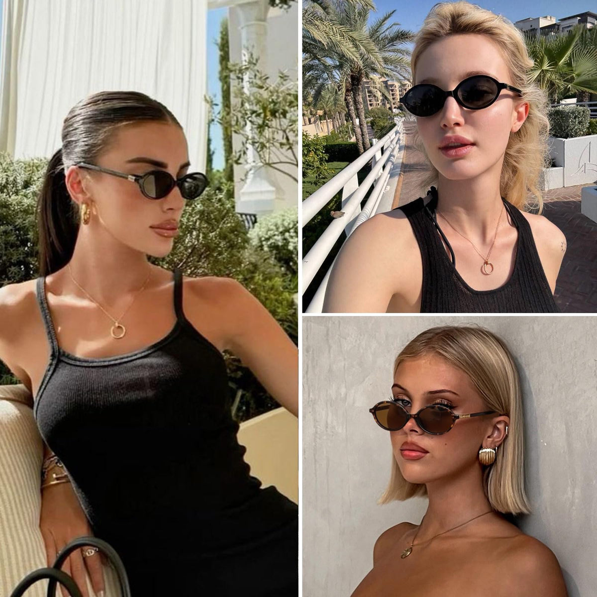 ViewJoy Women's Retro Oval Y2K Vintage Sunglasses