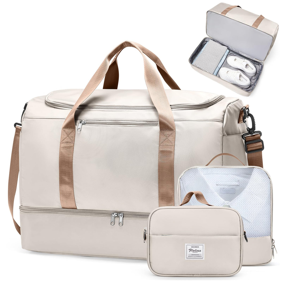 Large Carry-On Weekender Duffle Bag with Shoe Compartment