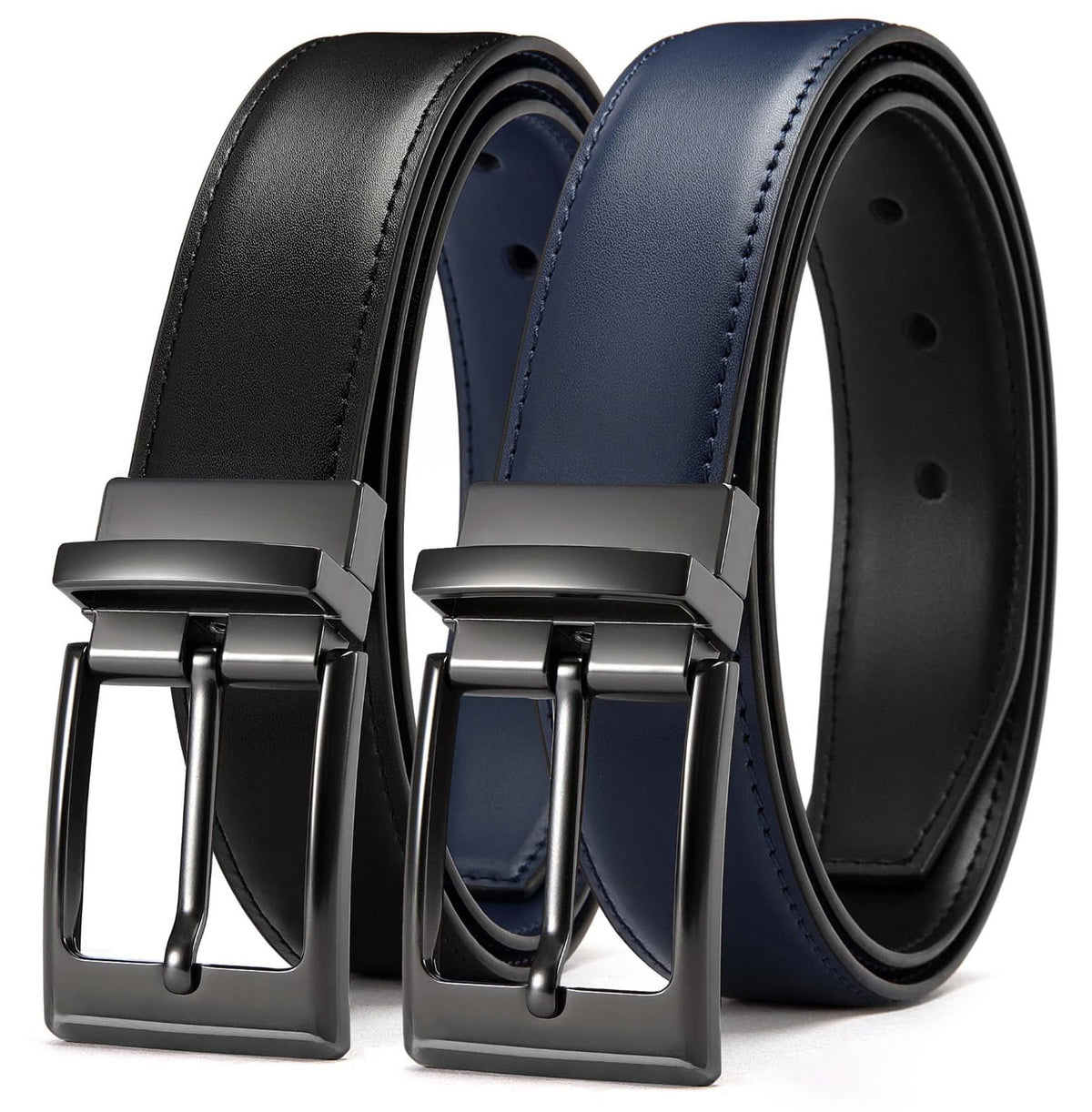 CHAOREN Men's Reversible 1.25-Inch Leather Dress Belt
