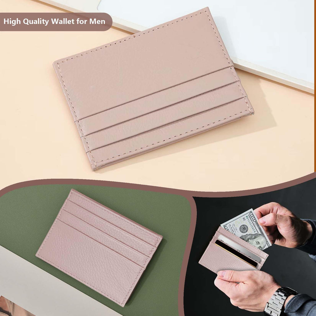 M-Plateau Genuine Leather Slim Card Wallet with 6 Slots
