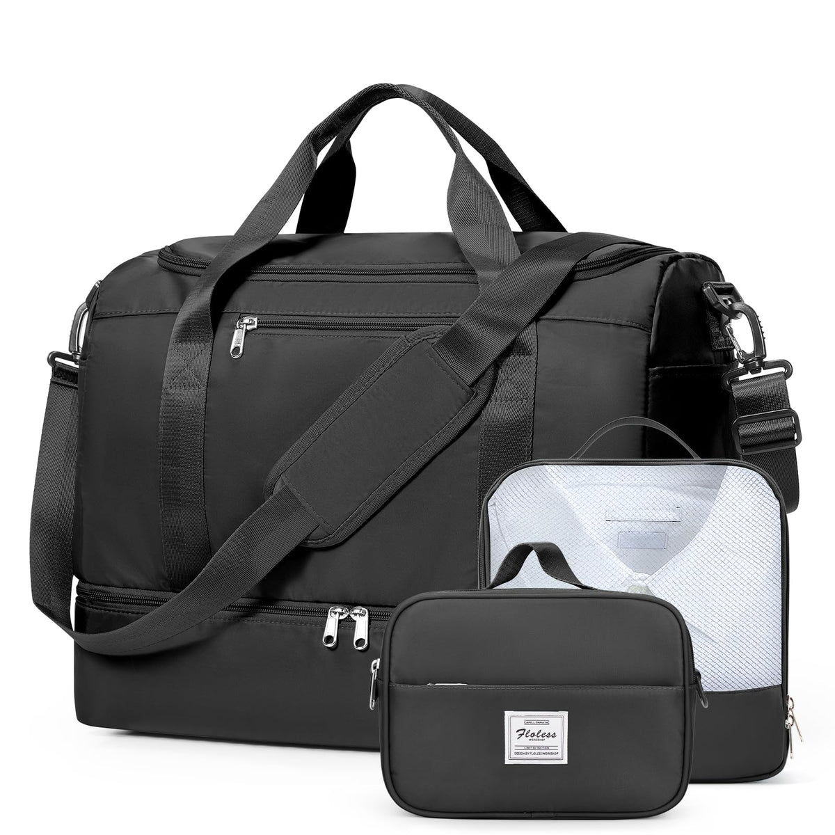 Large Carry-On Weekender Duffle Bag with Shoe Compartment