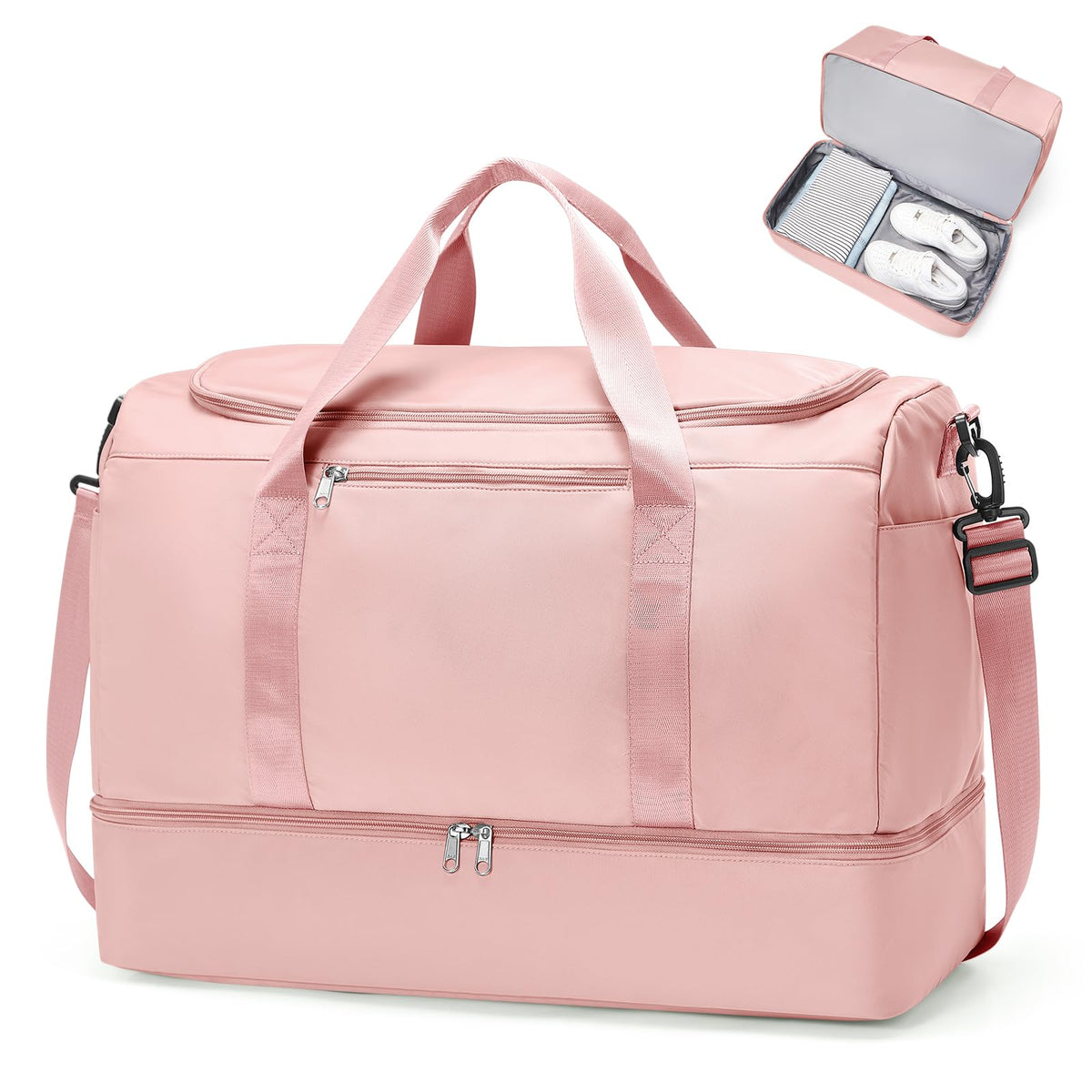 Large Carry-On Weekender Duffle Bag with Shoe Compartment