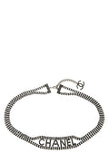 Chanel Pre-Loved Black Crystal Logo Chain Belt for Women