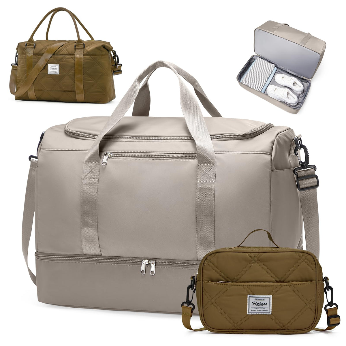 Large Carry-On Weekender Duffle Bag with Shoe Compartment