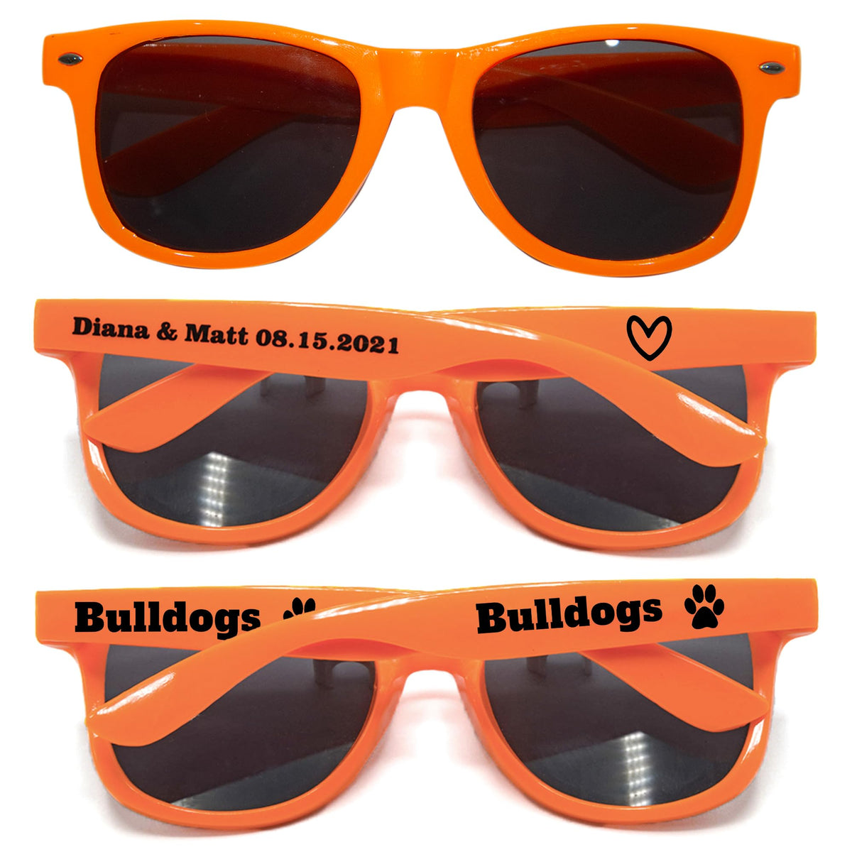 Personalized Custom Sunglasses for Weddings and Party Favors