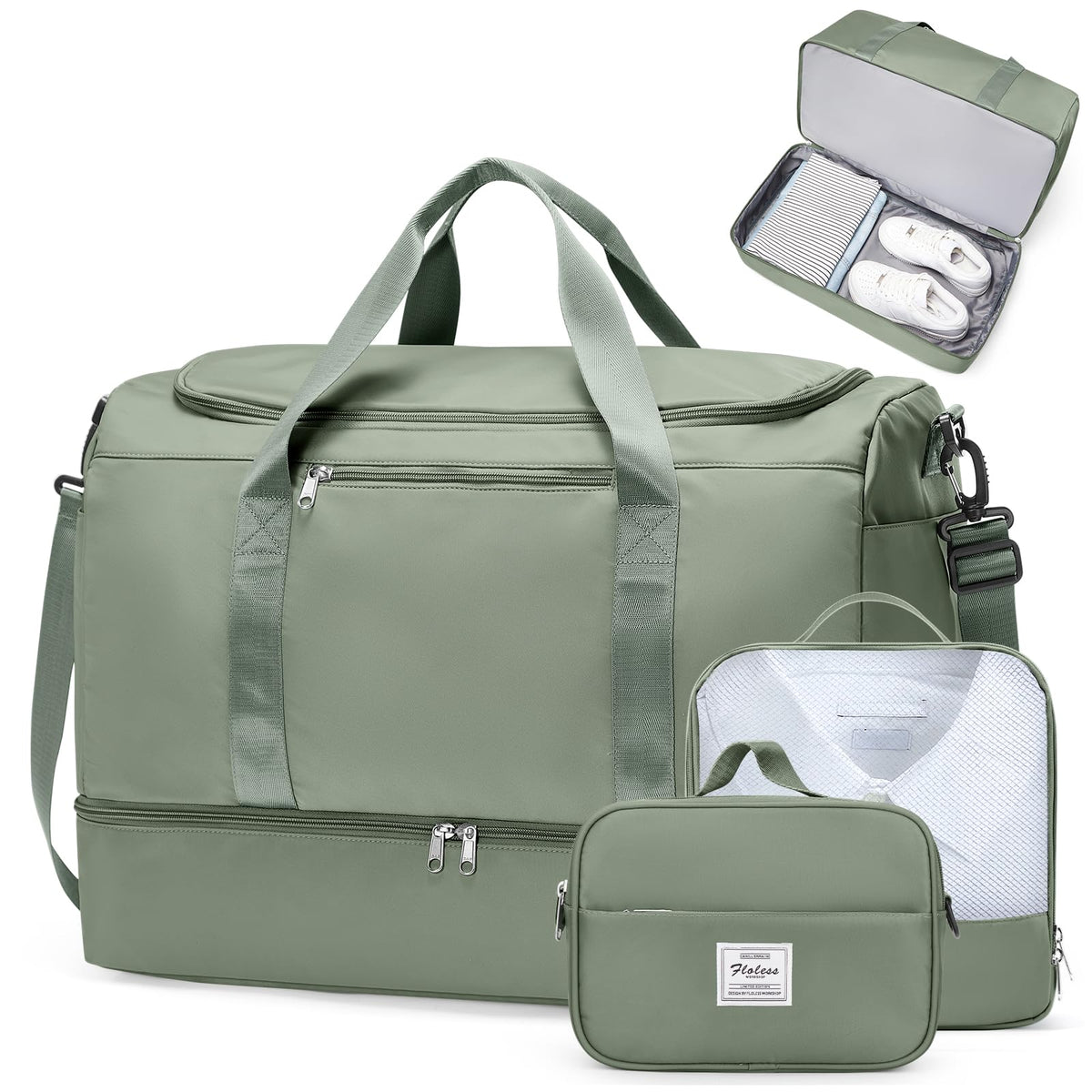 Large Carry-On Weekender Duffle Bag with Shoe Compartment