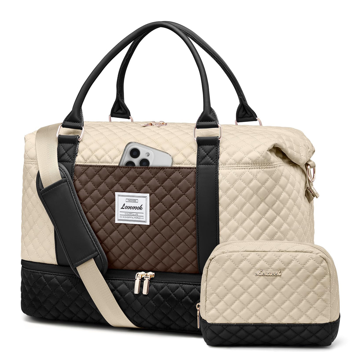LOVEVOOK Women's Weekender Duffle Bag with Shoe Compartment