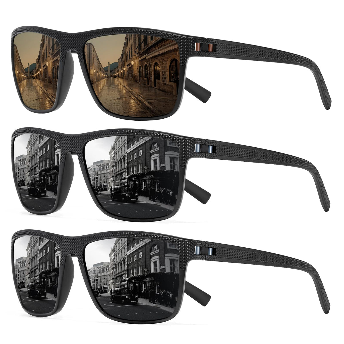 TURBOPEP Square Polarized UV Protection Sunglasses for Men and Women
