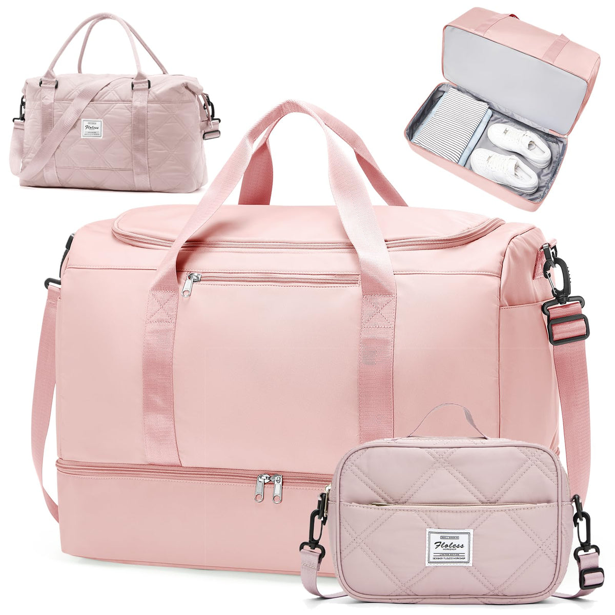 Large Carry-On Weekender Duffle Bag with Shoe Compartment