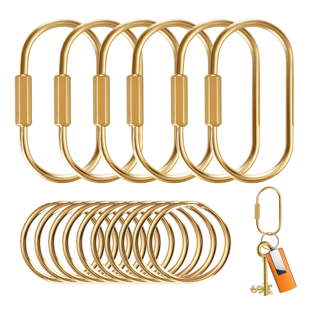 12-Pack Braided Nylon Paracord Keychain Charms for Bags