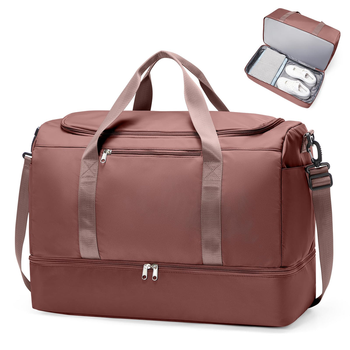 Large Carry-On Weekender Duffle Bag with Shoe Compartment