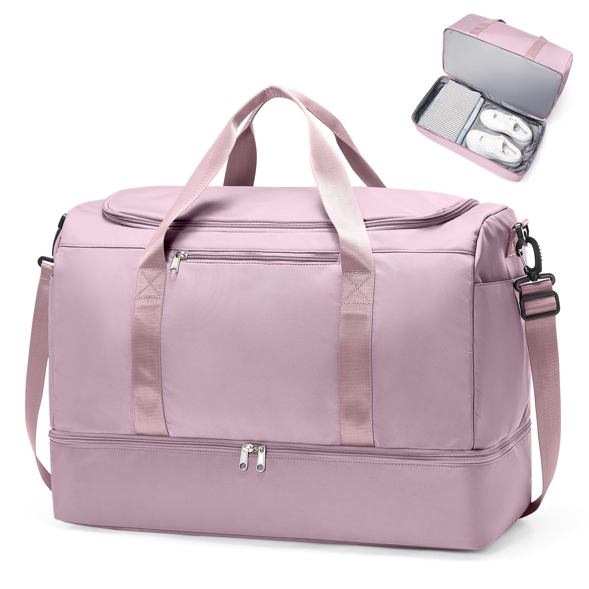 Large Carry-On Weekender Duffle Bag with Shoe Compartment