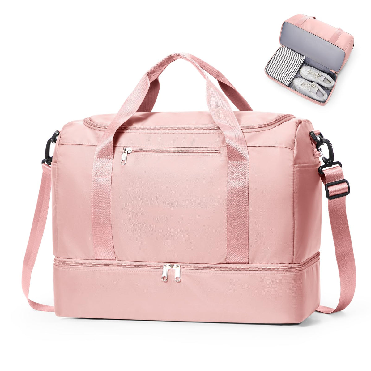 Large Carry-On Weekender Duffle Bag with Shoe Compartment