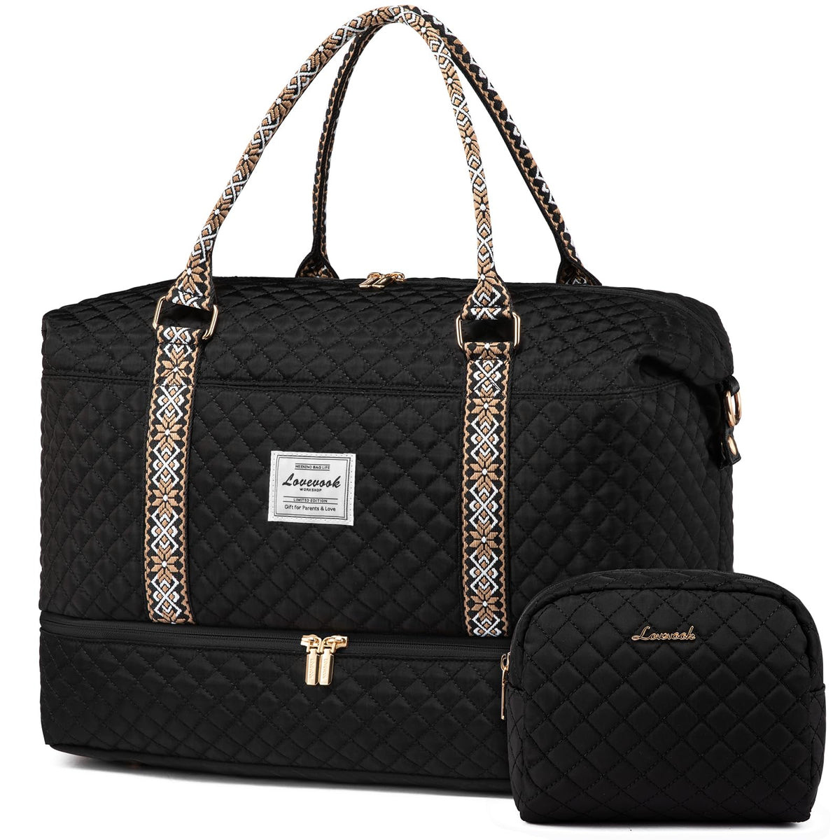 LOVEVOOK Women's Weekender Duffle Bag with Shoe Compartment