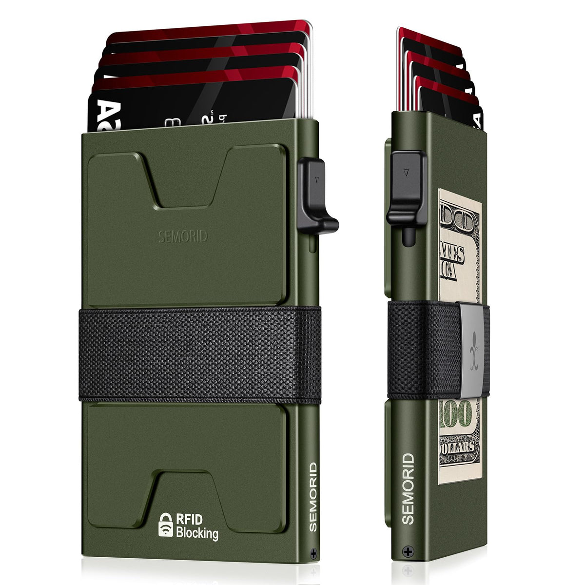 SEMORID Men's RFID Blocking Aluminum Pop-Up Wallet