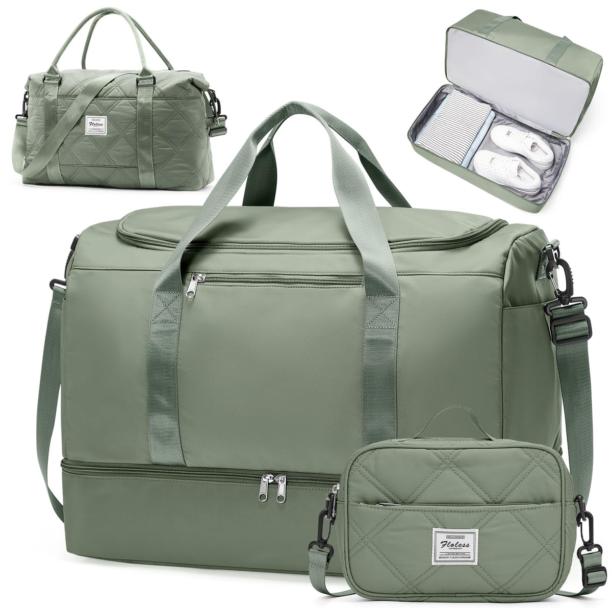 Large Carry-On Weekender Duffle Bag with Shoe Compartment