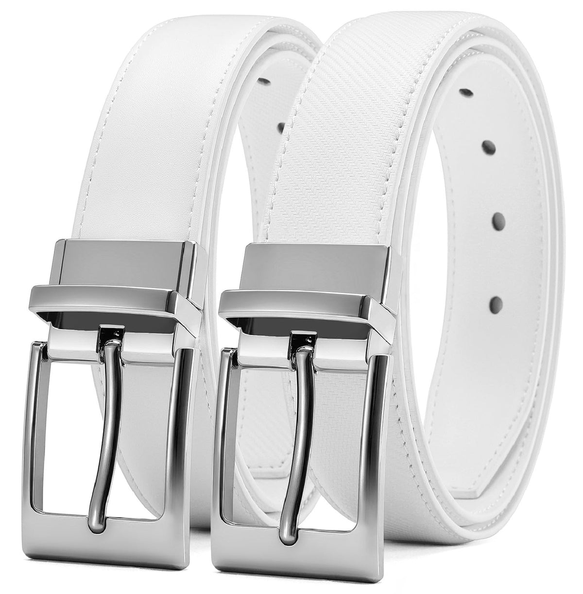 CHAOREN Men's Reversible 1.25-Inch Leather Dress Belt