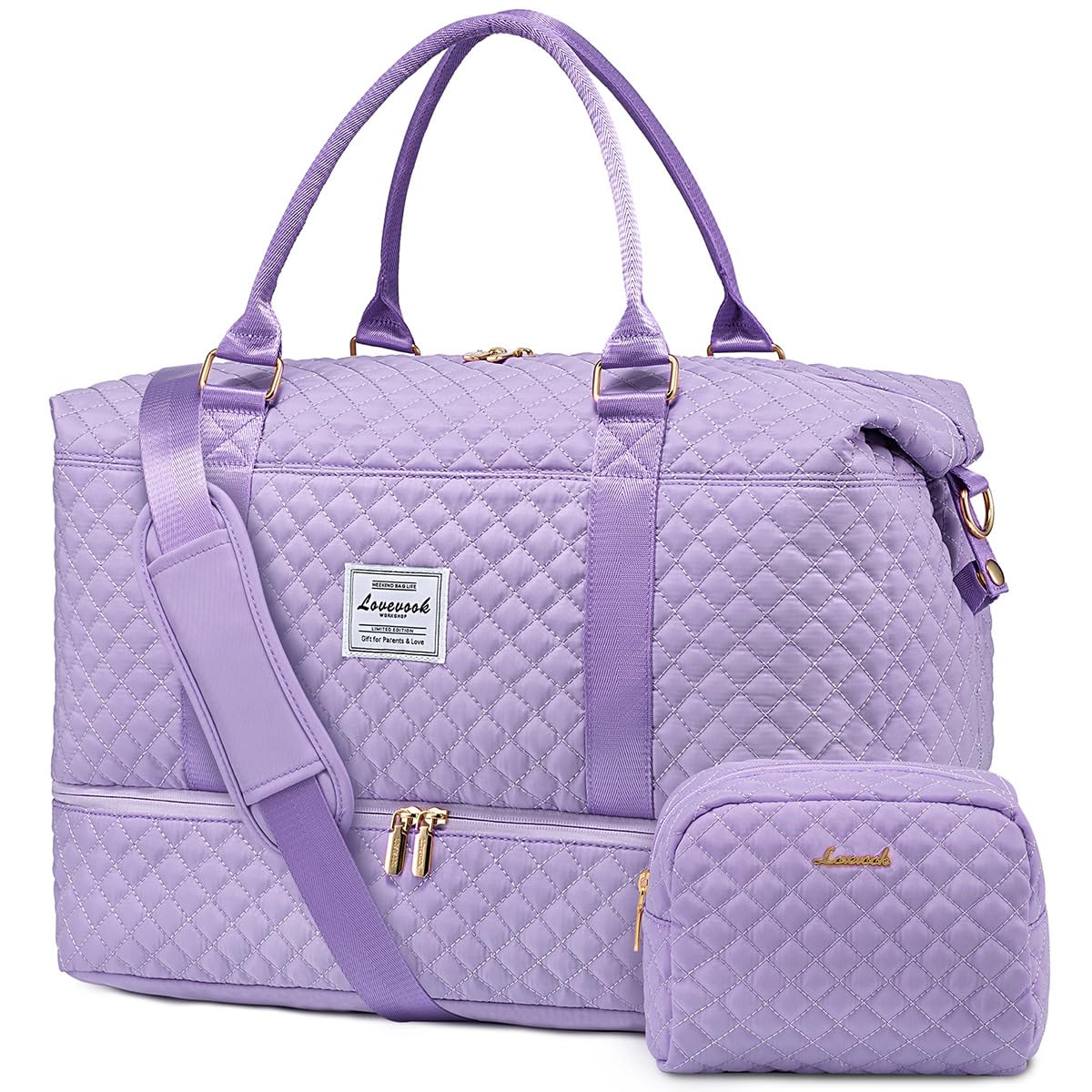 LOVEVOOK Women's Weekender Duffle Bag with Shoe Compartment