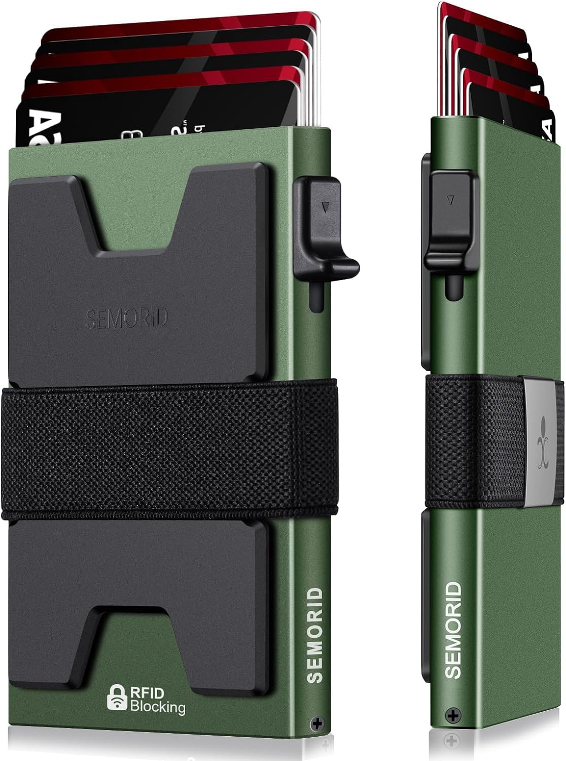 SEMORID Men's RFID Blocking Aluminum Pop-Up Wallet