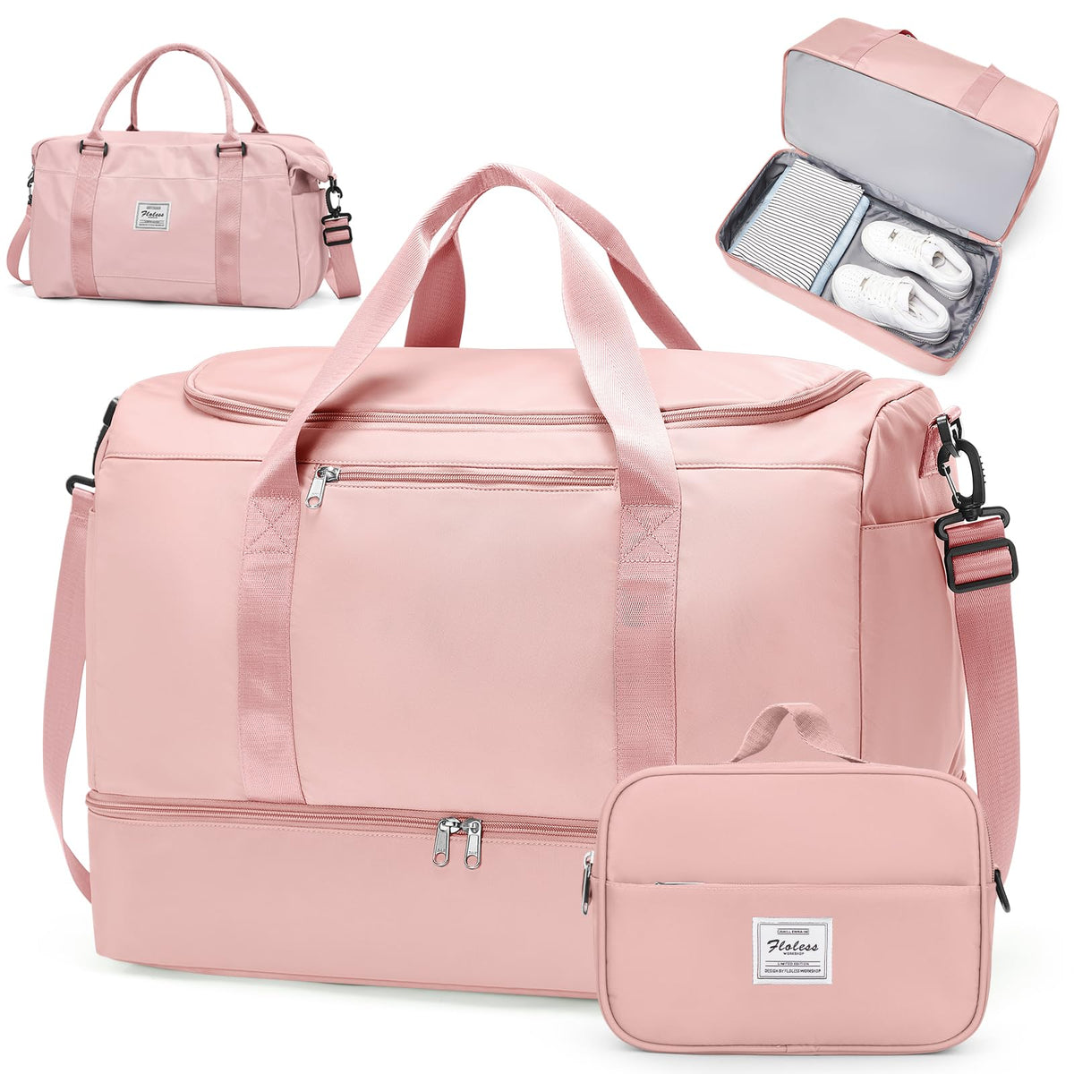 Large Carry-On Weekender Duffle Bag with Shoe Compartment