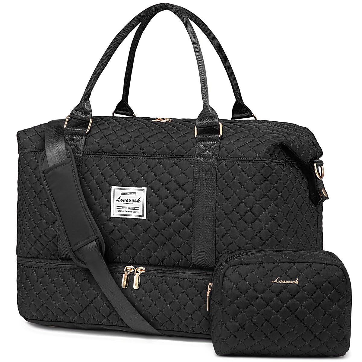 LOVEVOOK Women's Weekender Duffle Bag with Shoe Compartment