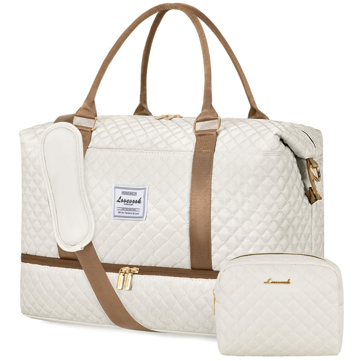 LOVEVOOK Women's Weekender Duffle Bag with Shoe Compartment