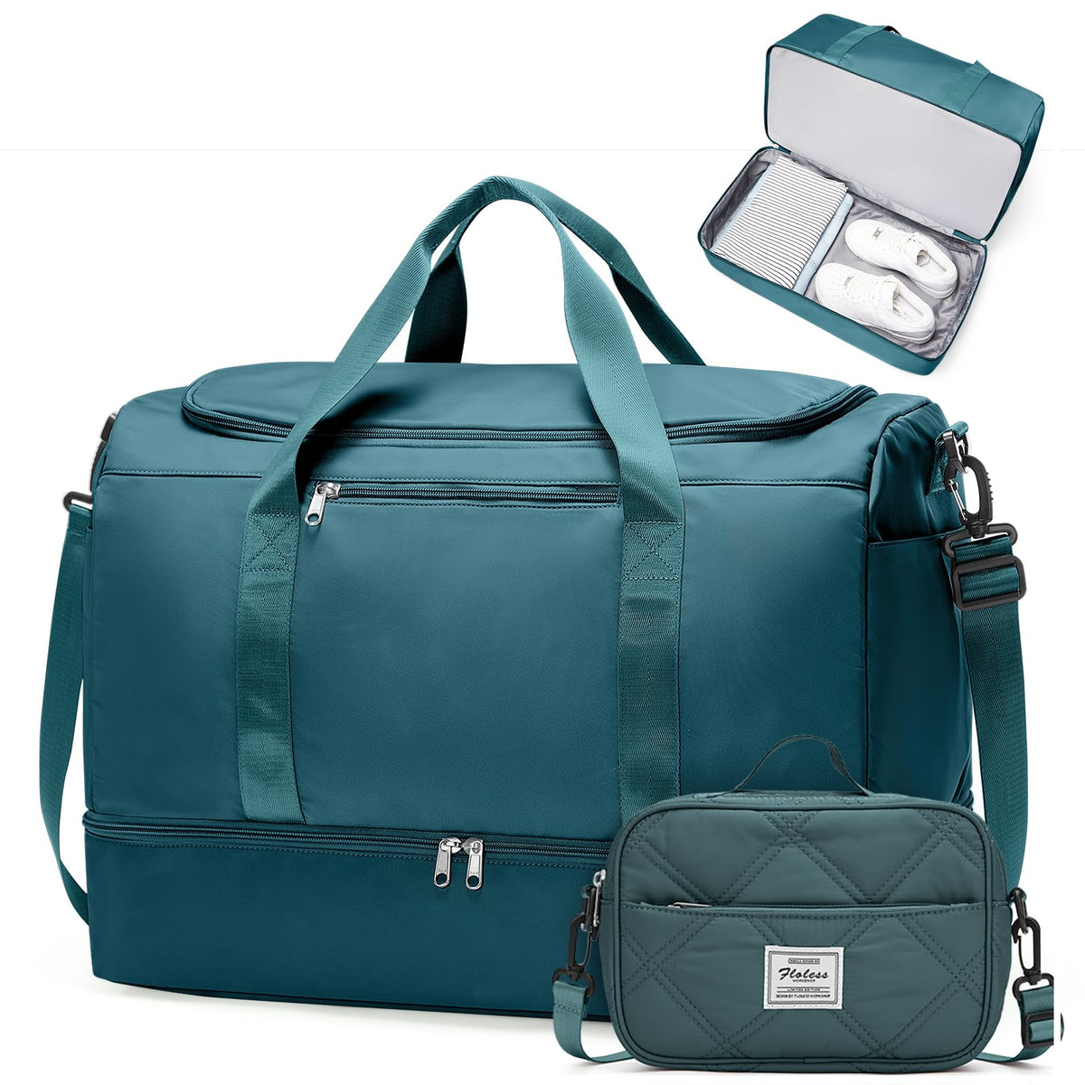 Large Carry-On Weekender Duffle Bag with Shoe Compartment