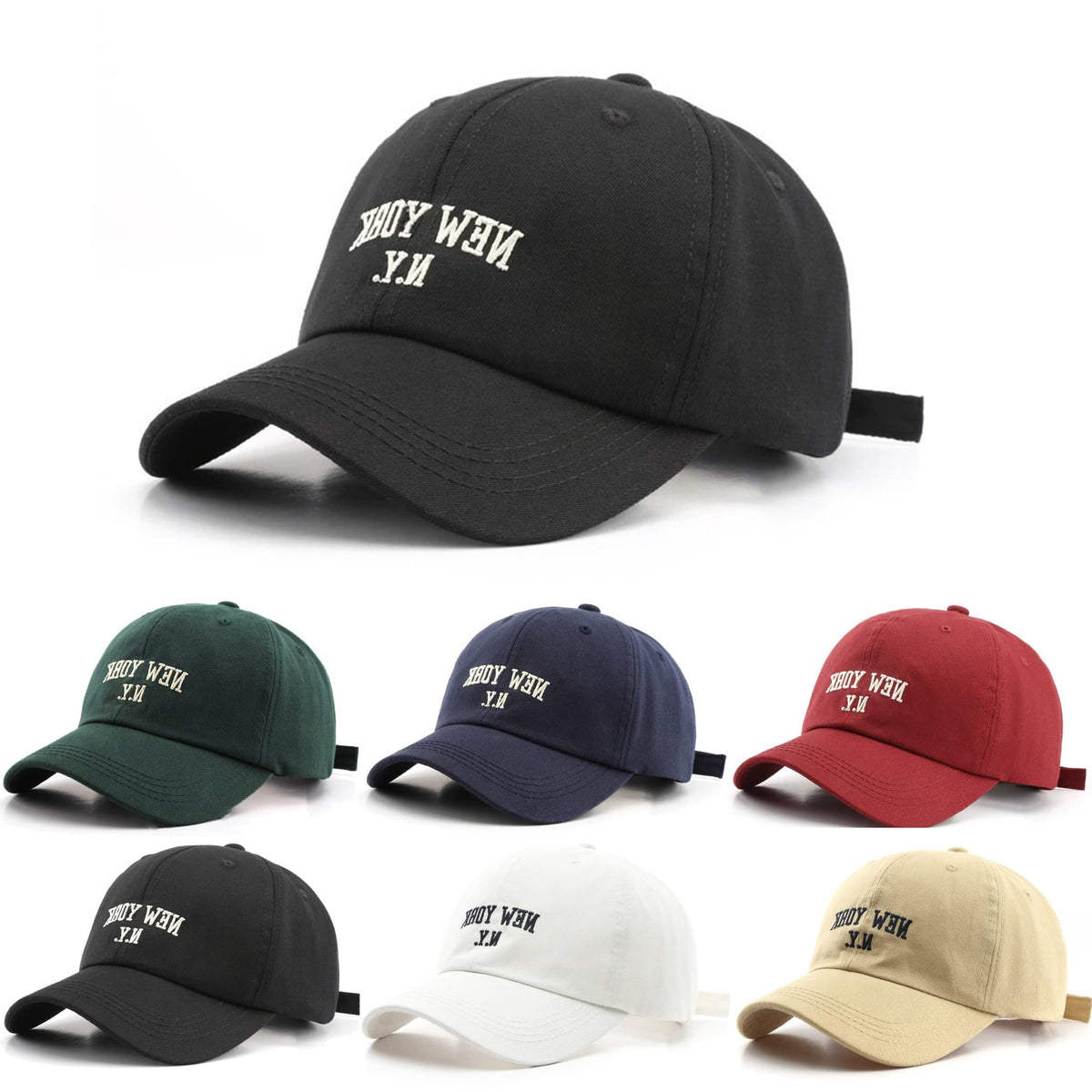 6-Pack Unisex Vintage Washed Cotton Baseball Dad Caps
