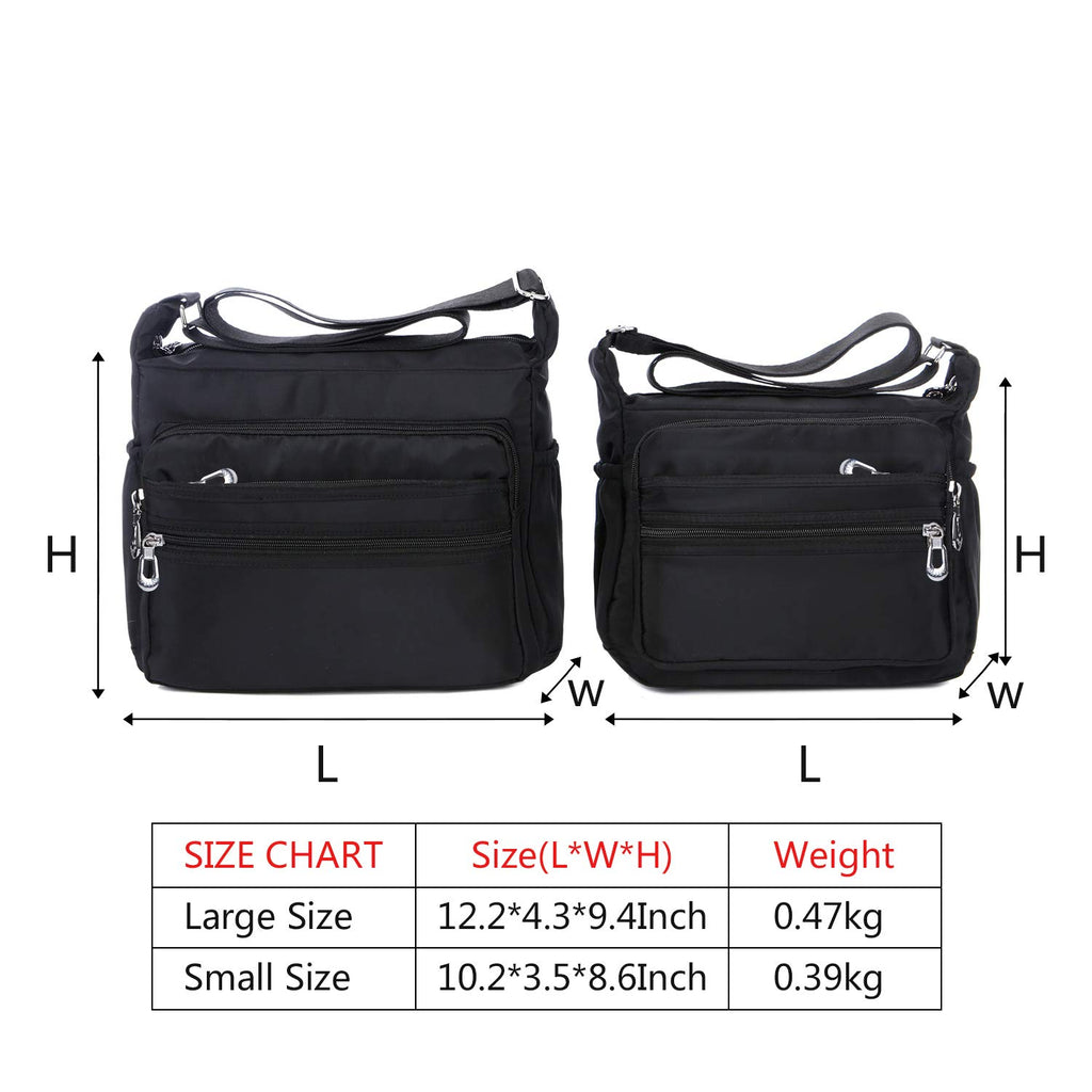 Crossbody Bag for Women Waterproof Shoulder Bag Multi Pockets Nylon Purse