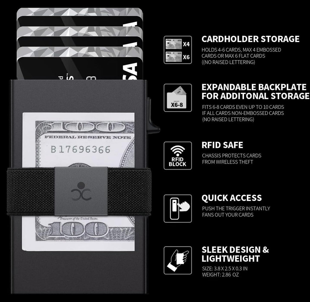 SEMORID Men's RFID Blocking Aluminum Pop-Up Wallet