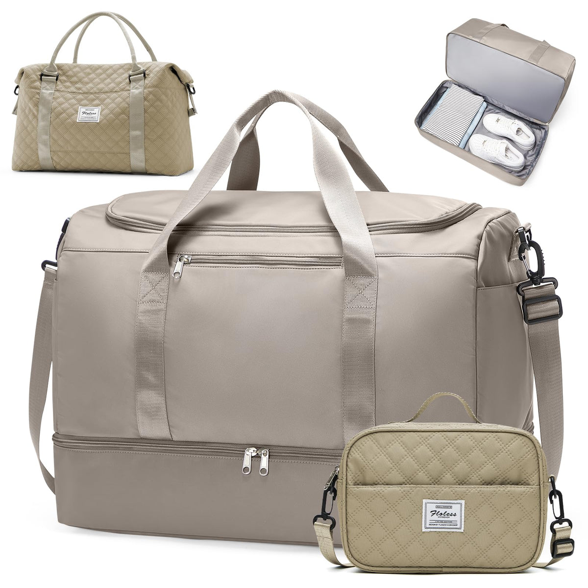 Large Carry-On Weekender Duffle Bag with Shoe Compartment