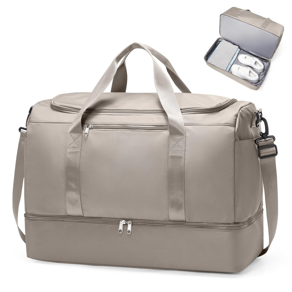Large Carry-On Weekender Duffle Bag with Shoe Compartment