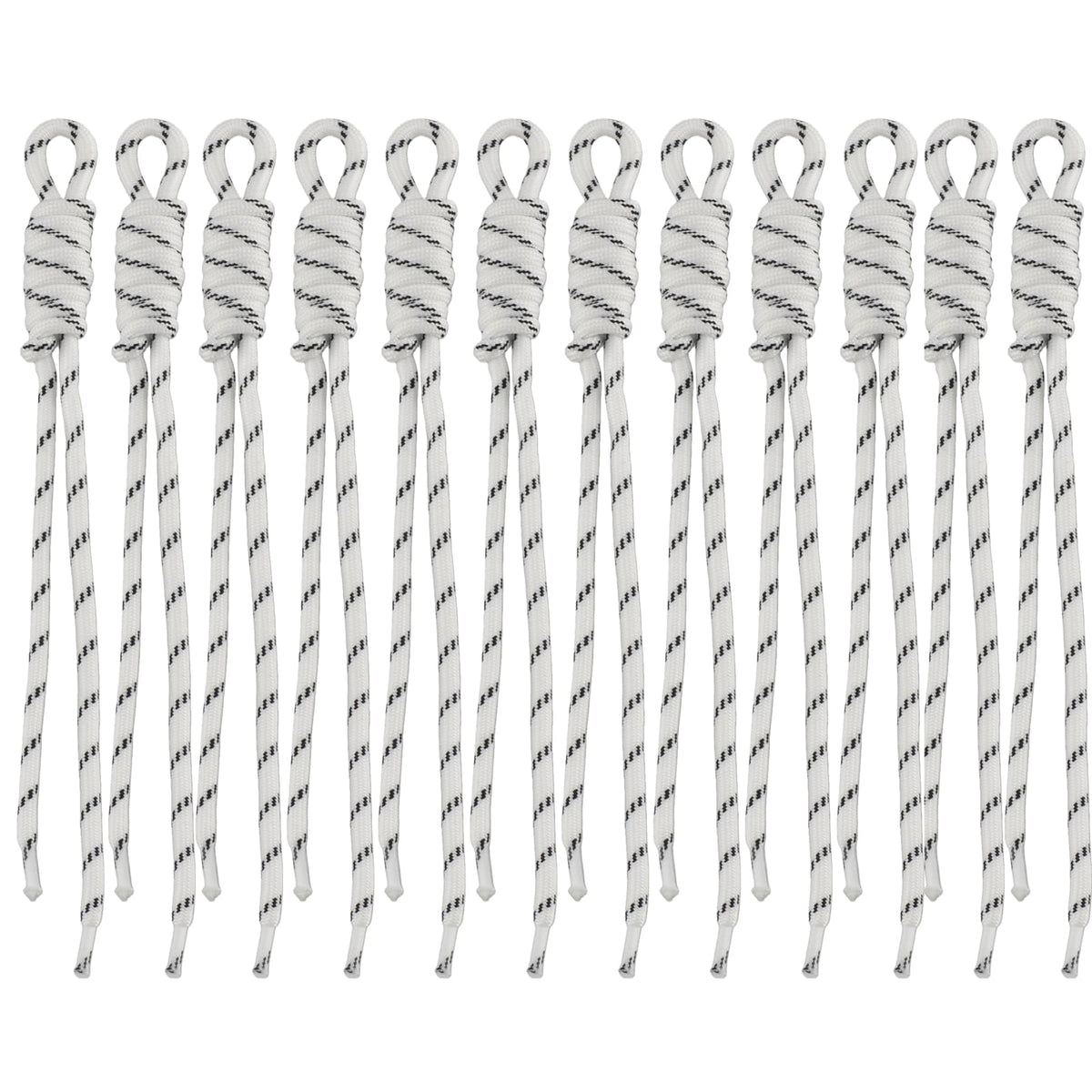 12-Piece Braided Nylon Paracord Keychain Charms for Bags