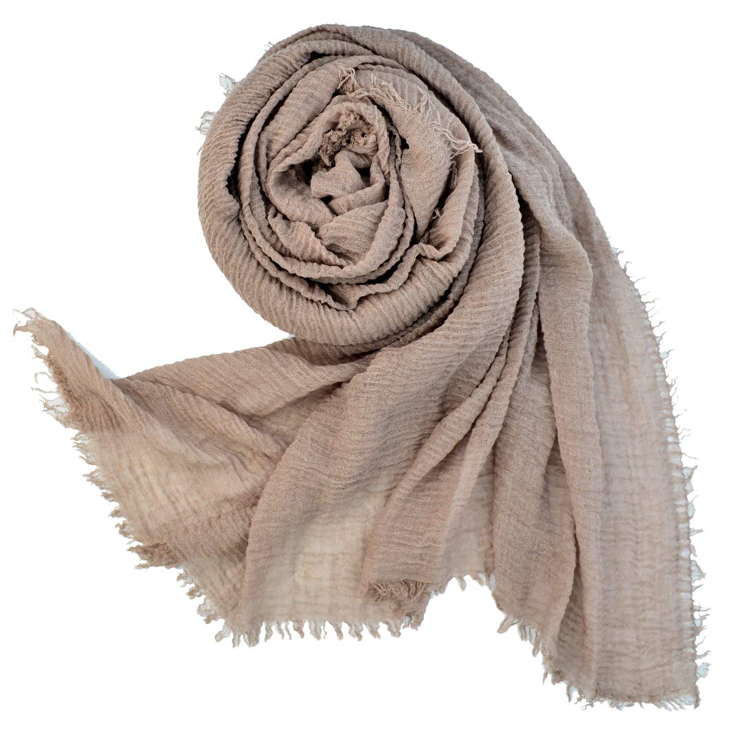 Women's Cotton Blend Crinkle Linen Beach Scarf Wrap