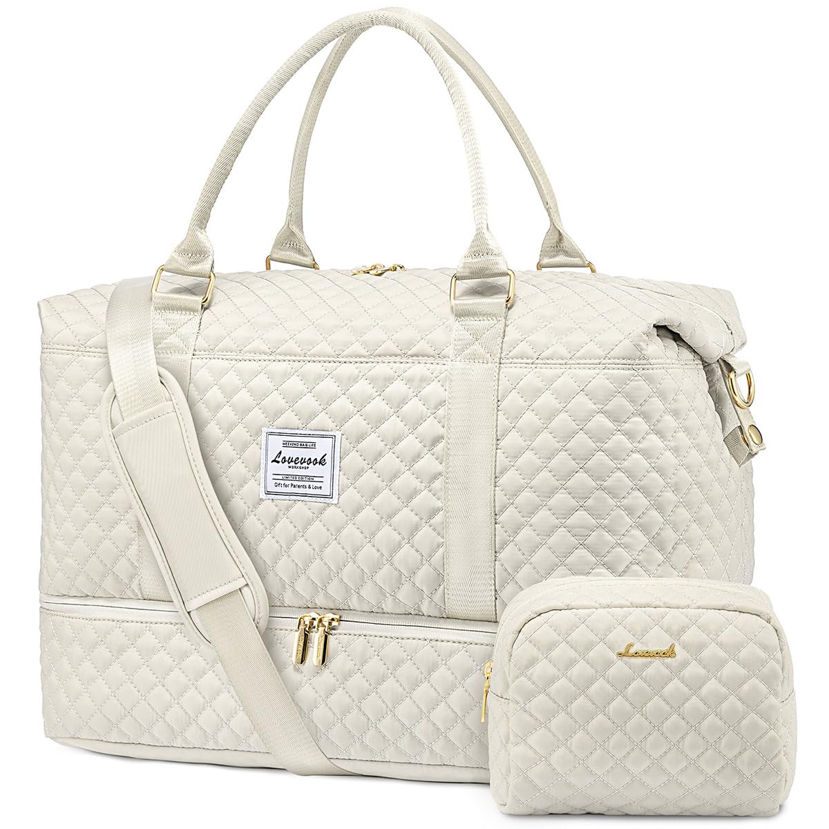 LOVEVOOK Women's Weekender Duffle Bag with Shoe Compartment