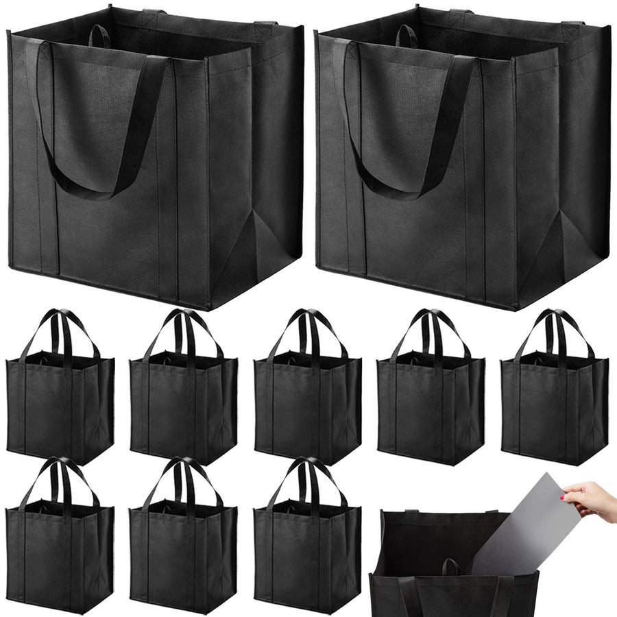 10-Pack Heavy-Duty Reusable Grocery Tote Bags