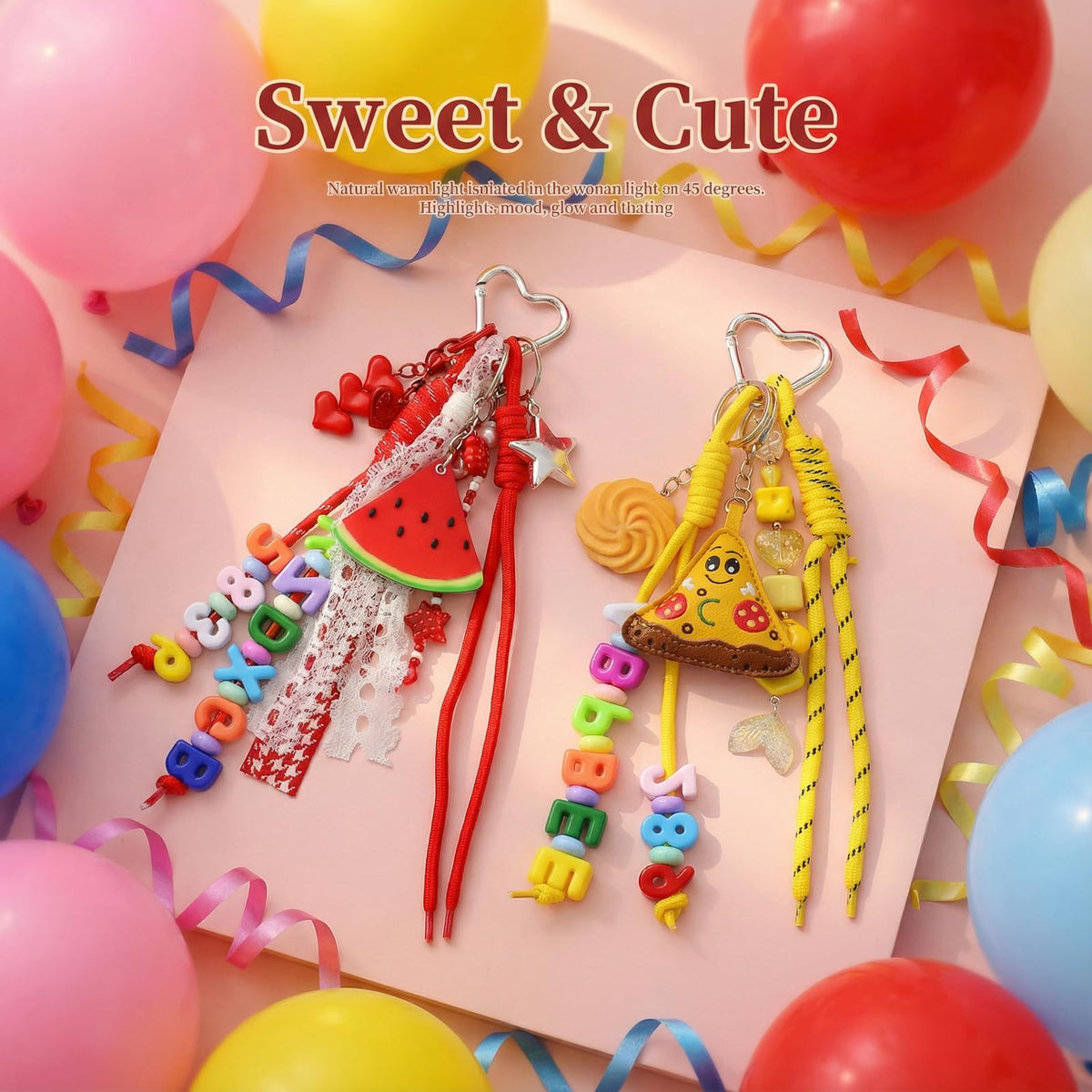 12-Piece Braided Nylon Paracord Keychain Charms for Bags
