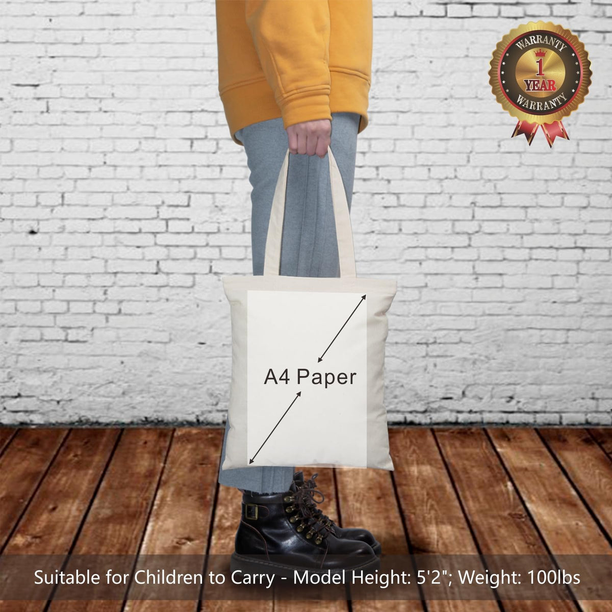 TOPDesign Cotton Tote Bags, Lightweight Medium Reusable Grocery Cloth Bags, for DIY, Advertising, Promotion, Gift, Activity