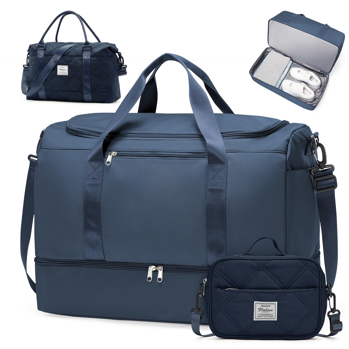 Large Carry-On Weekender Duffle Bag with Shoe Compartment