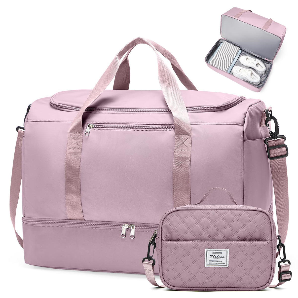 Large Carry-On Weekender Duffle Bag with Shoe Compartment
