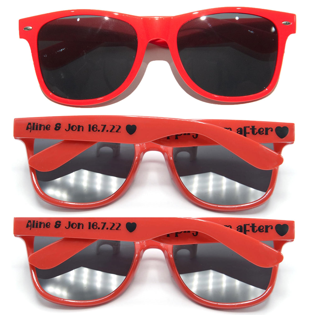 Personalized Custom Sunglasses for Weddings and Party Favors