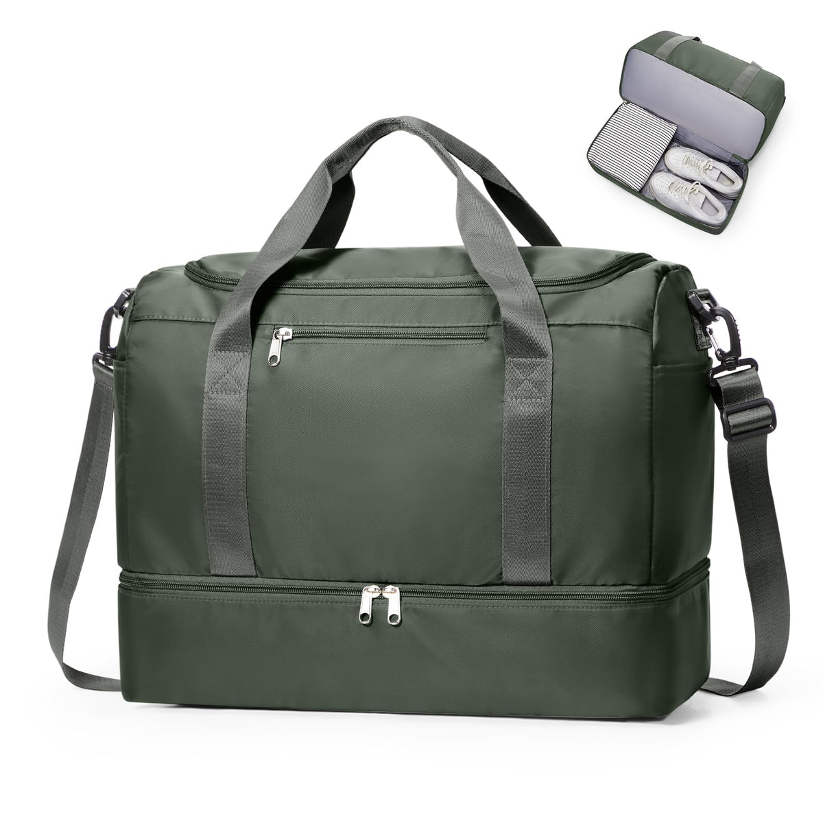 Large Carry-On Weekender Duffle Bag with Shoe Compartment
