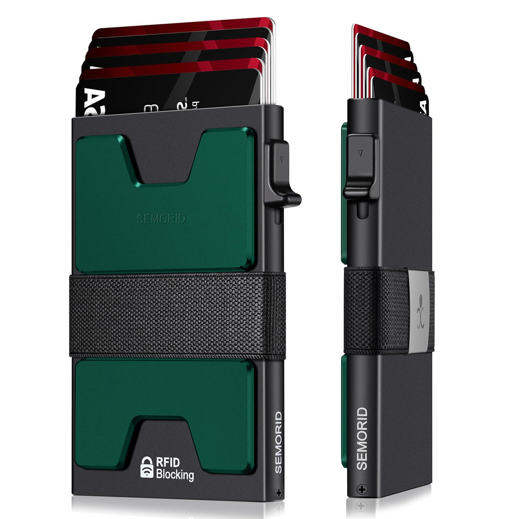 SEMORID Men's RFID Blocking Aluminum Pop-Up Wallet