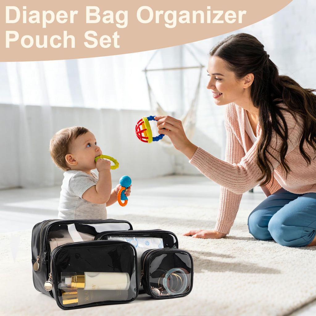 3-Piece Diaper Pouch Organizer Set for Baby Essentials